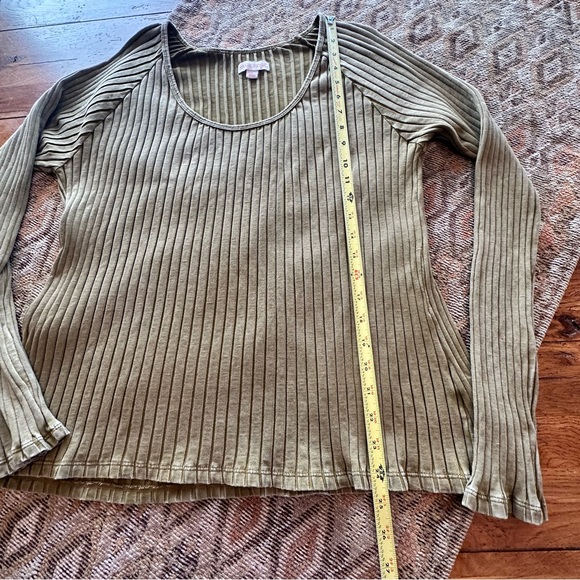 🌸3 for $20🌸 Knox Rose Slim Fit Long Sleeve Ribbed T Shirt, Large Olive Green - Picture 5 of 9